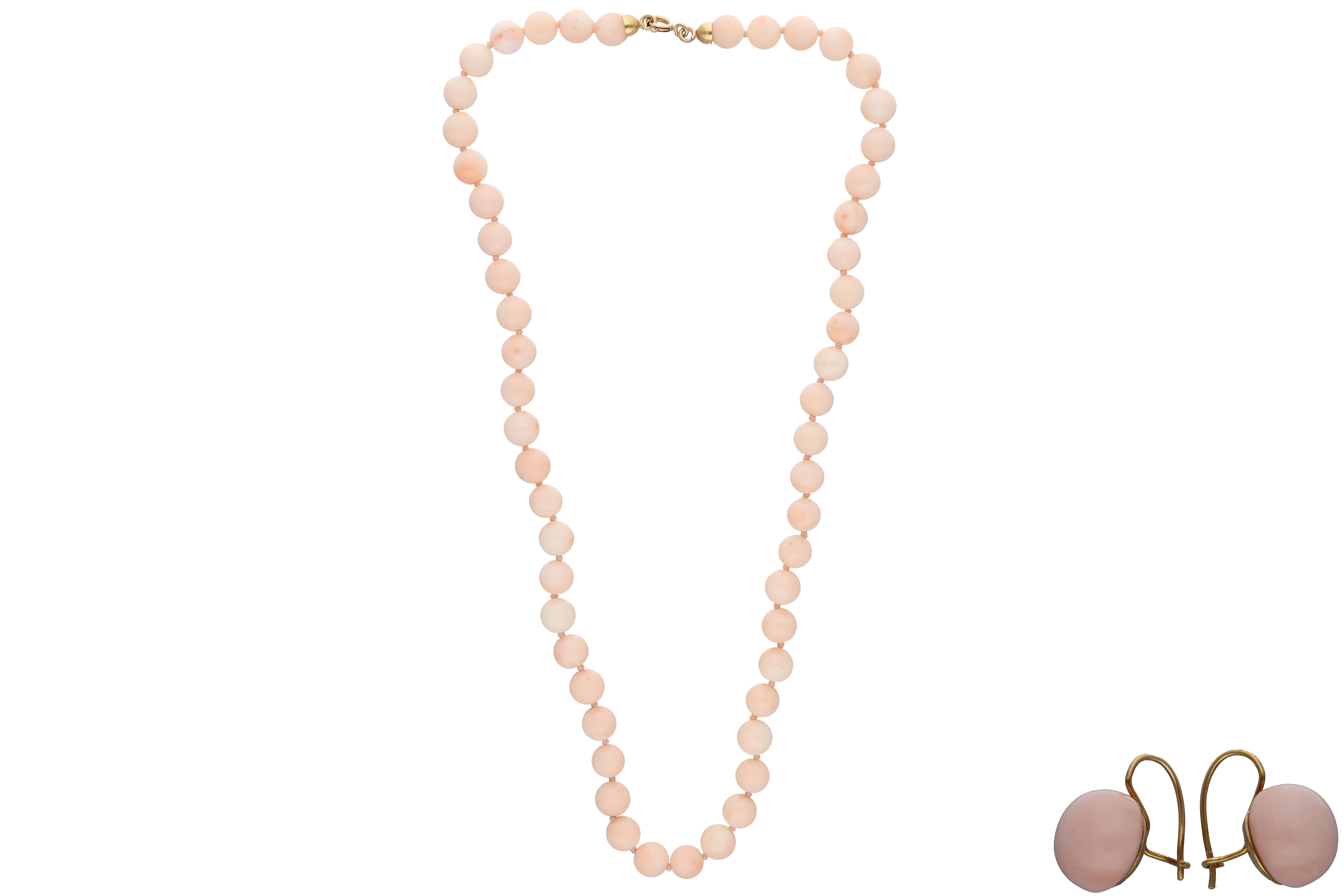 Parure, paio di orecchini e collana con corallo - Asta Preziosi