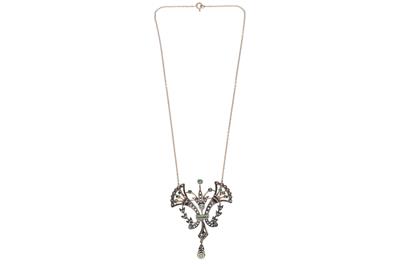 Collana con centrale/spilla con smeraldi e diamanti - Asta Preziosi