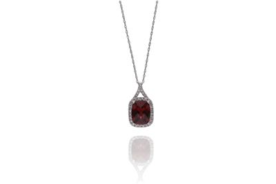 Collana con ciondolo con granato e diamanti - Asta Preziosi Collana con ciondolo con granato e diamanti - Asta Preziosi