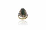 Anello con granato verde, diamanti e smalti - Asta Preziosi Anello con granato verde, diamanti e smalti - Asta Preziosi