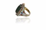 Anello con granato verde, diamanti e smalti - Asta Preziosi Anello con granato verde, diamanti e smalti - Asta Preziosi