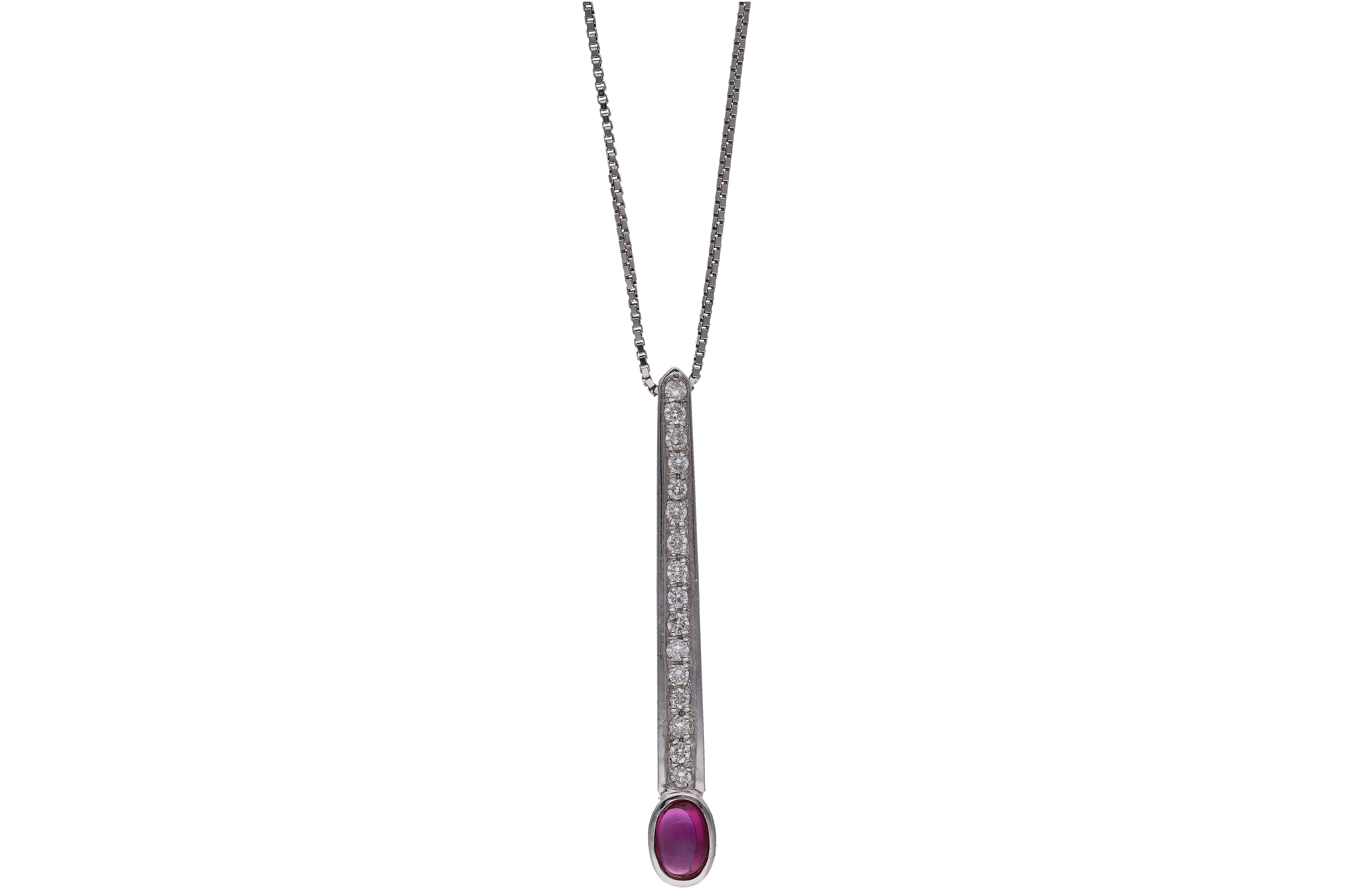 Collana e pendente con diamanti e rubino - Asta Preziosi
