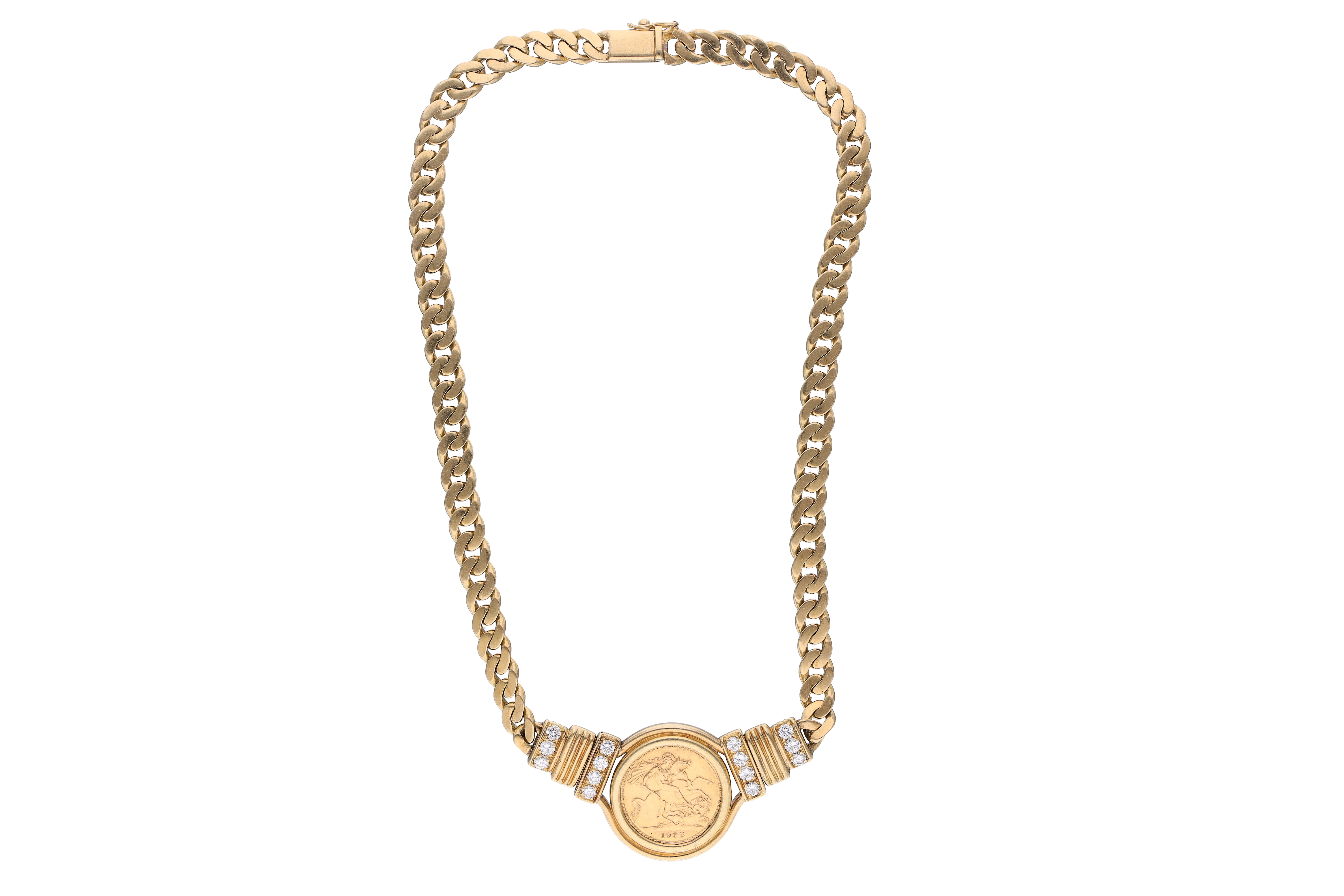 Collana scomponibile con Sterlina e diamanti - Asta Preziosi