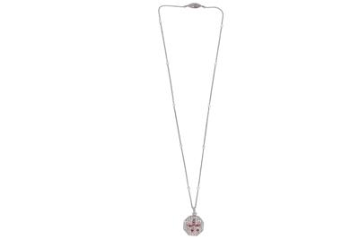 Collana e ciondolo con perle, rubini e diamanti - Asta Preziosi Collana e ciondolo con perle, rubini e diamanti - Asta Preziosi