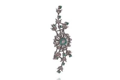Spilla con diamanti e smeraldi - Asta Preziosi Spilla con diamanti e smeraldi - Asta Preziosi