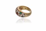 Anello con diamanti, rubini, smeraldi e zaffiri - Asta Preziosi Anello con diamanti, rubini, smeraldi e zaffiri - Asta Preziosi