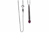 Collana e pendente con diamanti e rubino - Asta Preziosi Collana e pendente con diamanti e rubino - Asta Preziosi