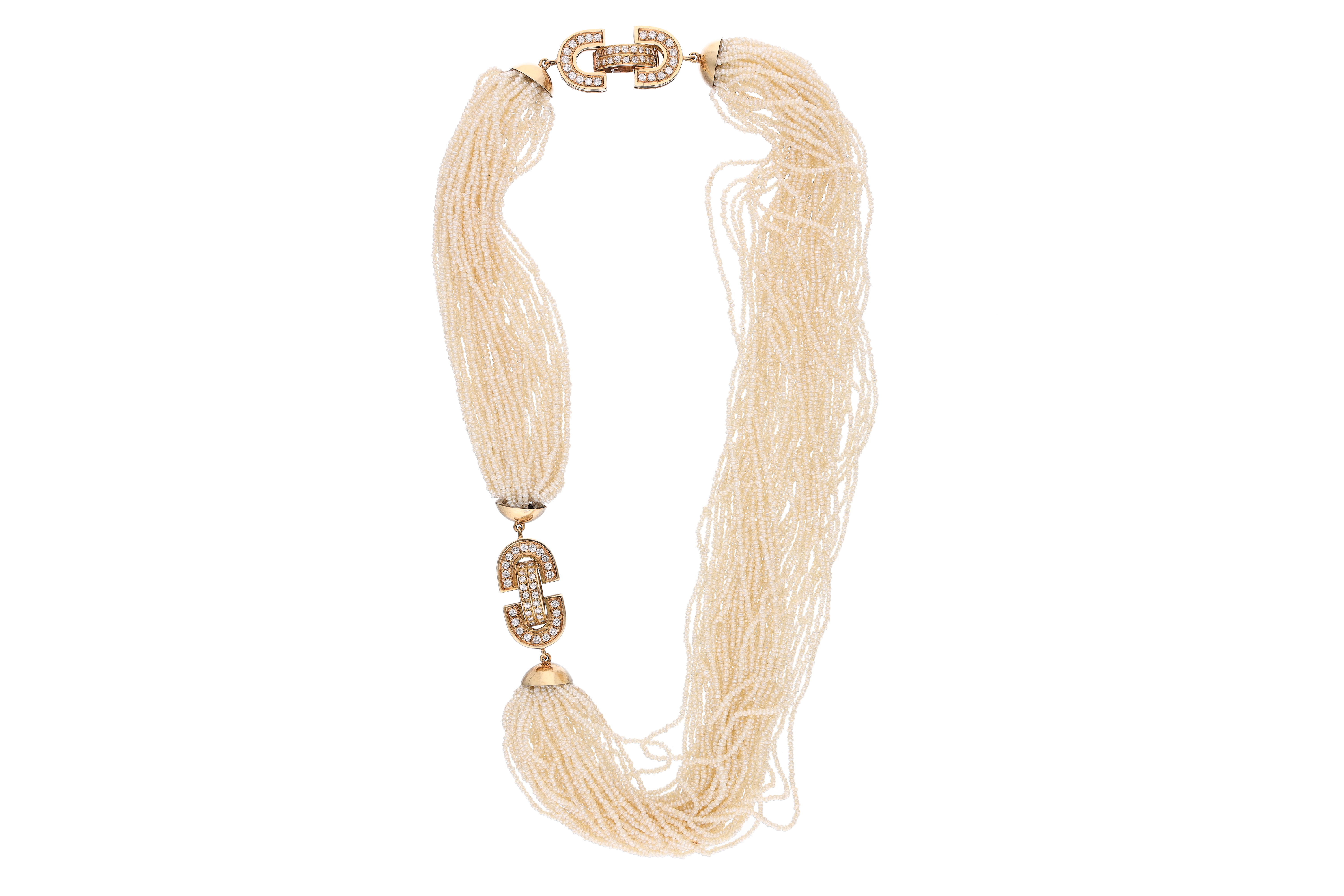 Collana di microperle e diamanti - Asta Preziosi