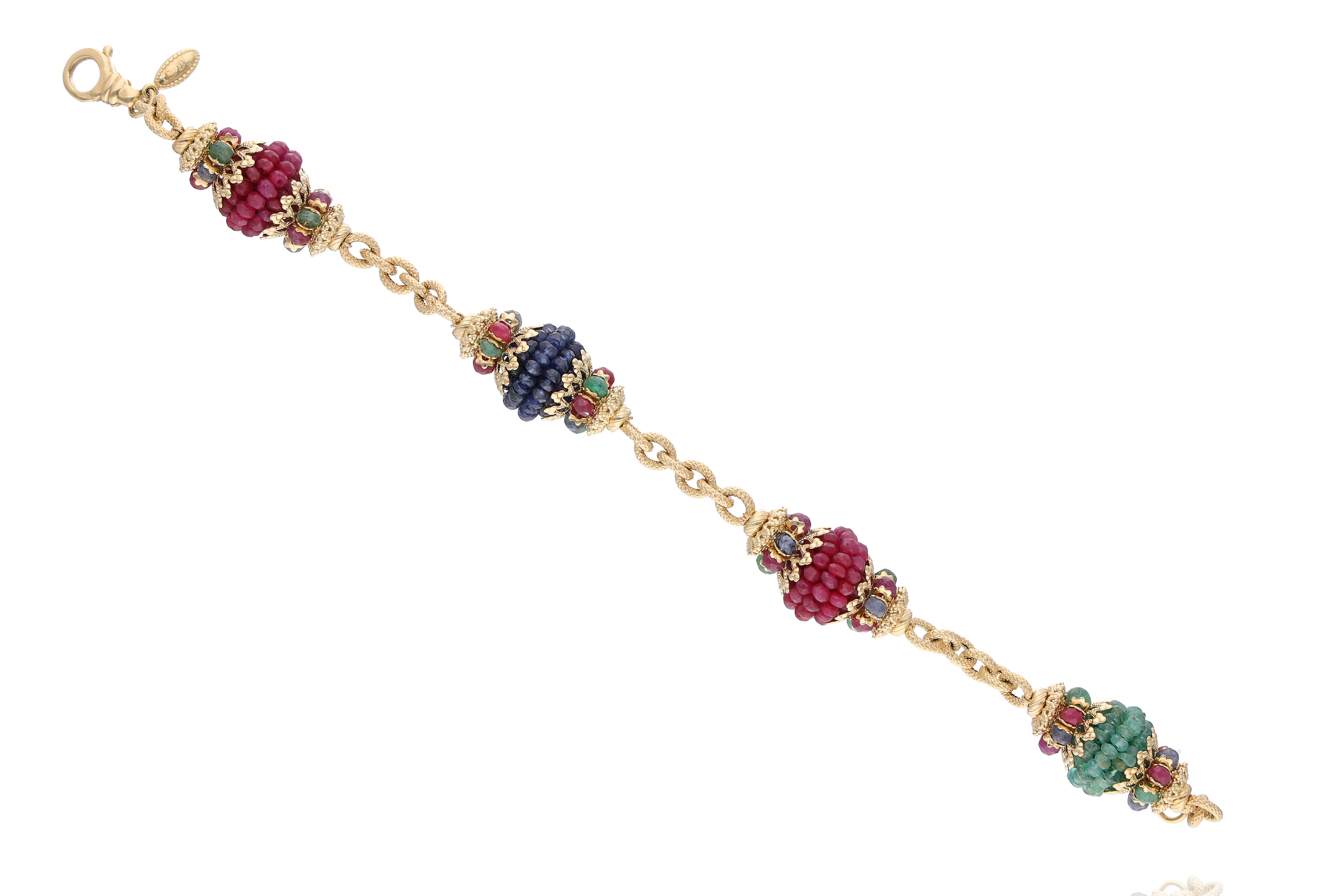 SunDay, bracciale con smeraldi, zaffiri e corindoni - Asta Preziosi