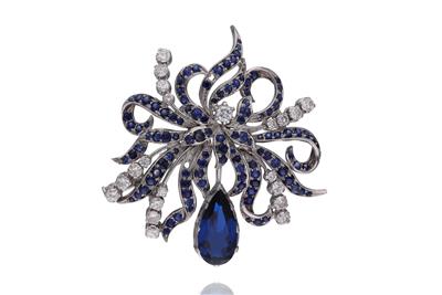 Spilla con diamanti e pietre - Asta Preziosi Spilla con diamanti e pietre - Asta Preziosi