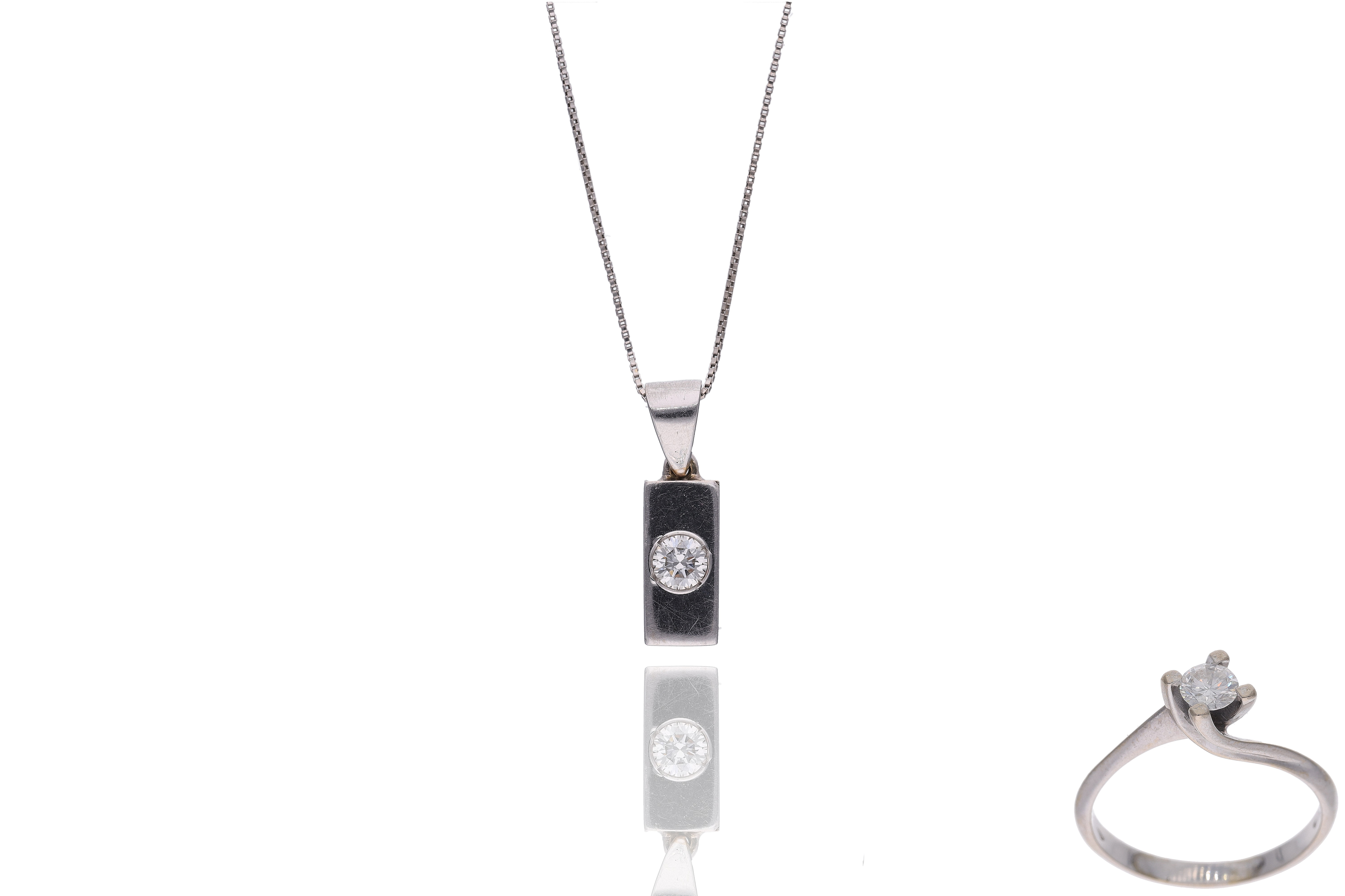 Anello collana e ciondolo con diamanti - Asta Preziosi