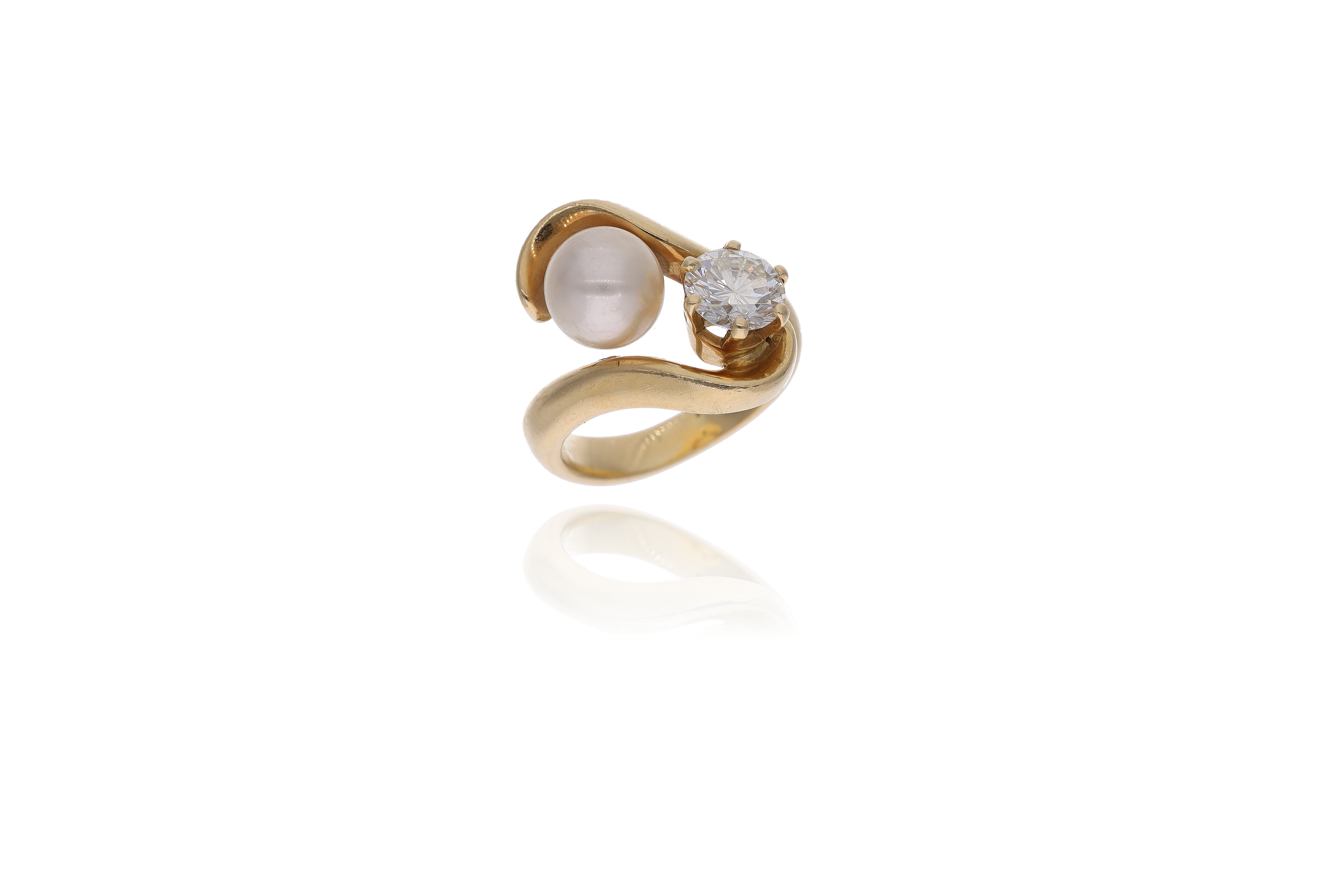 Anello con diamante e perla - Asta Preziosi