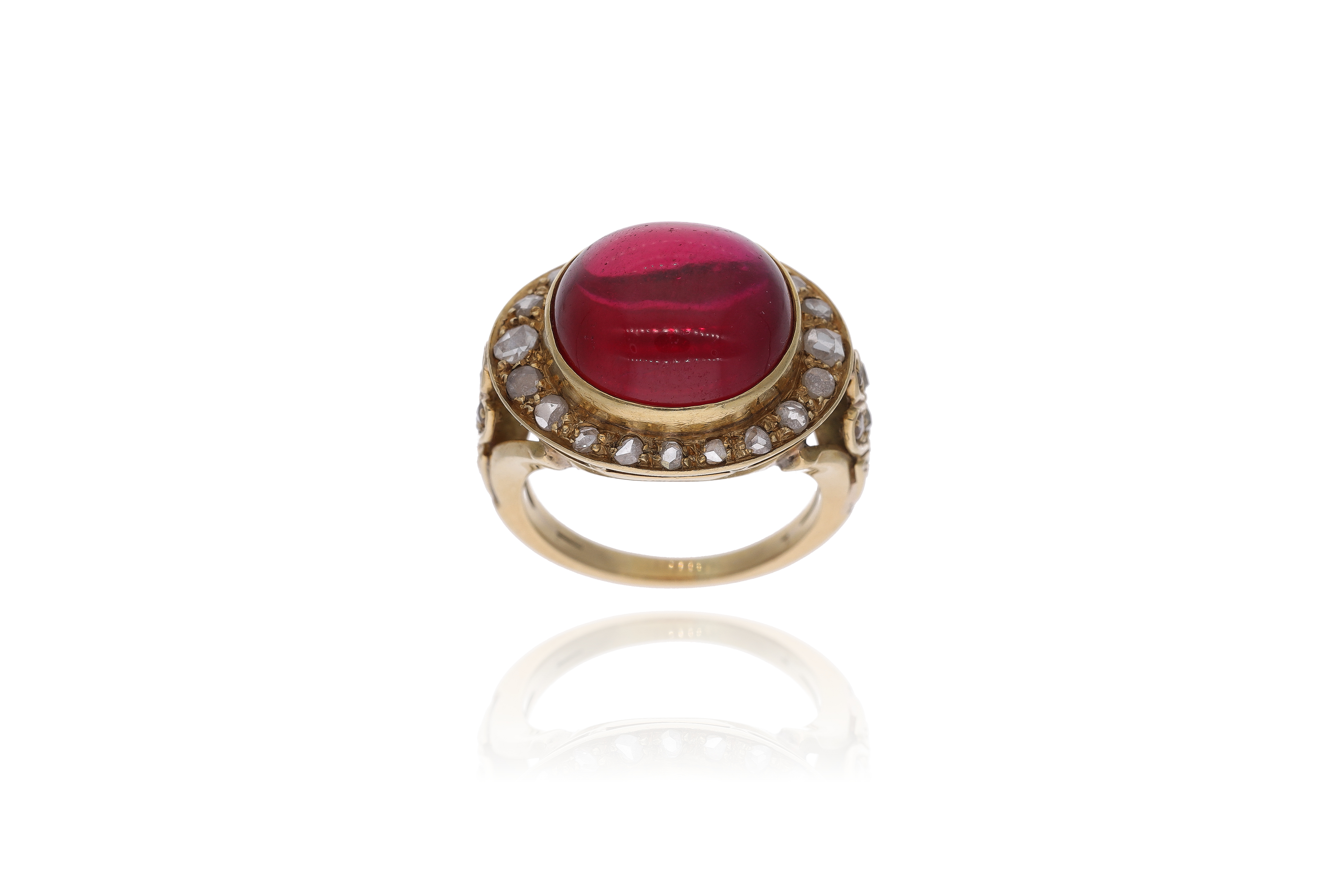 Anello con diamanti e pietra - Asta Preziosi