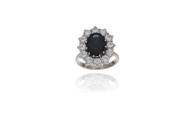 Anello con diamanti e zaffiro - Asta Preziosi Anello con diamanti e zaffiro - Asta Preziosi