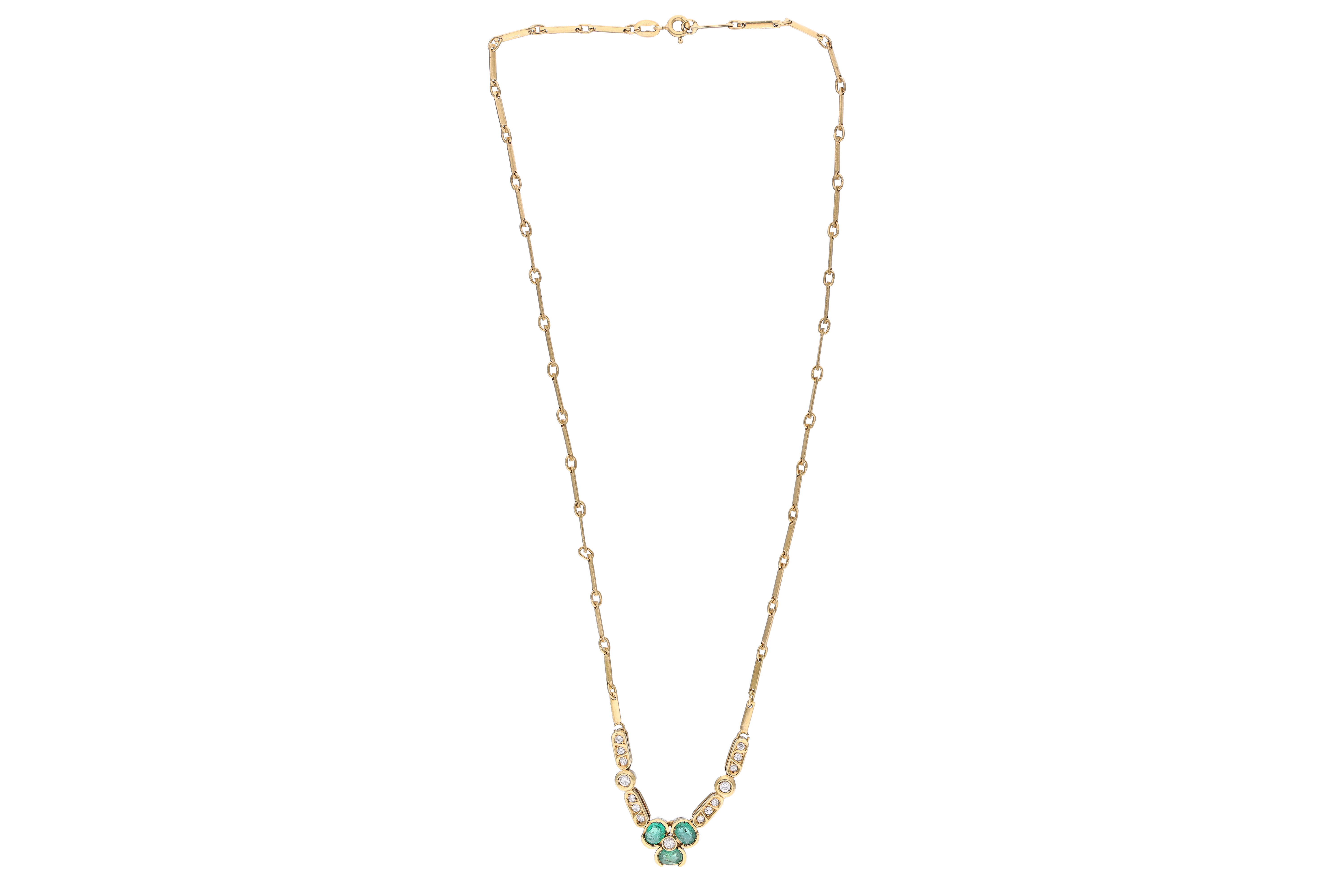 Collana con diamanti e smeraldi - Asta Preziosi