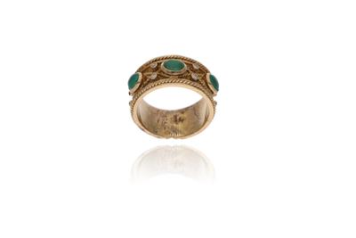 Anello con diamanti e smeraldi - Asta Preziosi