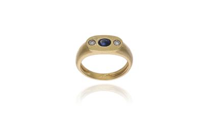 Anello con diamanti e zaffiro - Asta Preziosi