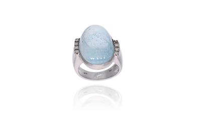 Anello con pietra naturale e diamanti - Asta Preziosi