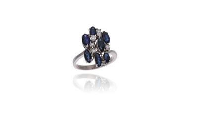 Anello con zaffiri e diamanti - Asta Preziosi Anello con zaffiri e diamanti - Asta Preziosi