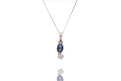 Collana con zaffiro e diamante - Asta Preziosi