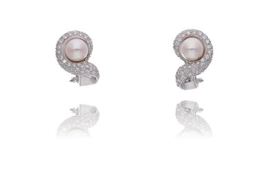 Dinacci, orecchini con perle e diamanti - Asta Preziosi