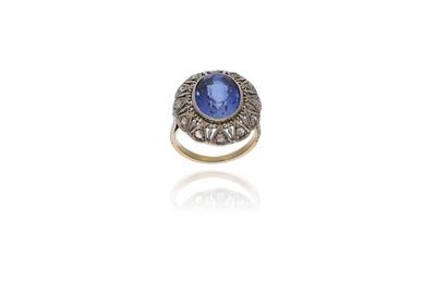 Anello con diamanti e pietra - Gioielli senza tempo