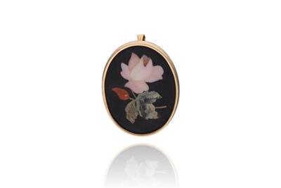 Spilla/ciondolo con intarsio di pietre dure - Gioielli senza tempo