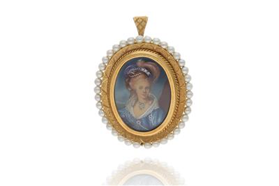 Spilla/ciondolo con miniatura perle e diamantini - Gioielli senza tempo