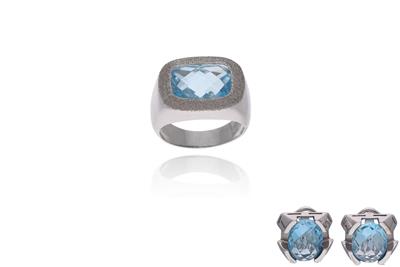 Parure anello e orecchini con pietre - Asta Preziosi