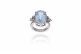 Anello con acquamarina e diamanti - Asta Preziosi