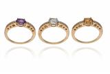 Tre anelli con diamanti e pietre - Asta Preziosi