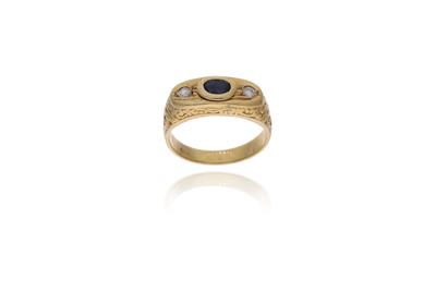 Anello con diamanti e pietra - Asta Preziosi