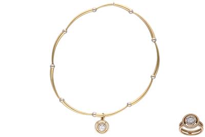 Parure anello e collana con diamanti - Asta Preziosi