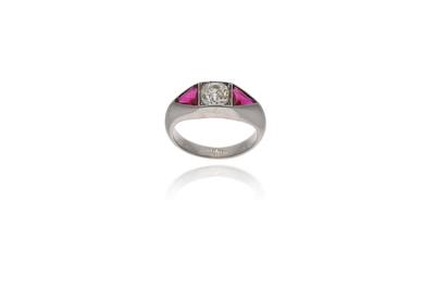 Anello con diamante e pietre - Asta Preziosi