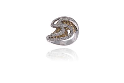 Anello con diamanti e pietre gialle - Asta Preziosi