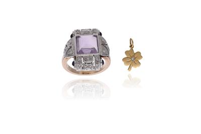 Anello con diamanti e pietre naturali - Asta Preziosi