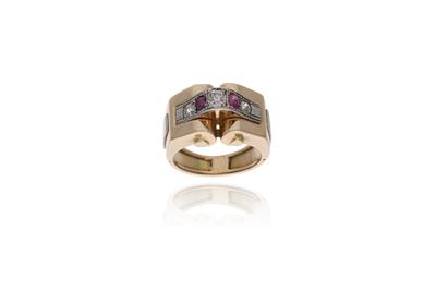Anello con diamanti e rubini - Asta Preziosi