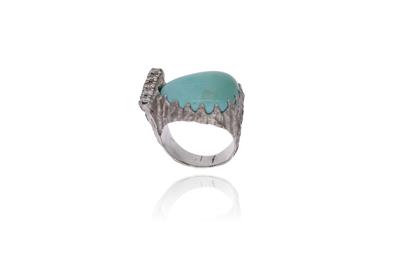 Anello con diamanti e turchese - Asta Preziosi