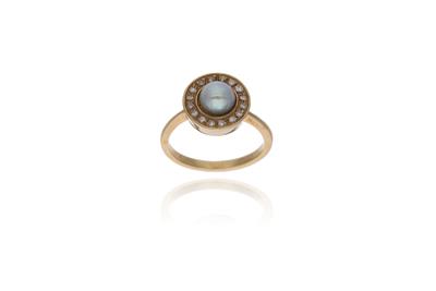 Anello con perla e diamanti - Asta Preziosi