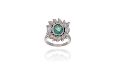 Anello con smeraldo e diamanti - Asta Preziosi