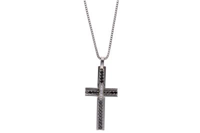 Collana ciondolo con diamanti, diamanti neri e pietre - Asta Preziosi