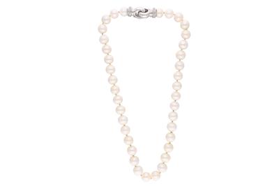 Collana di perle con diamanti - Asta Preziosi
