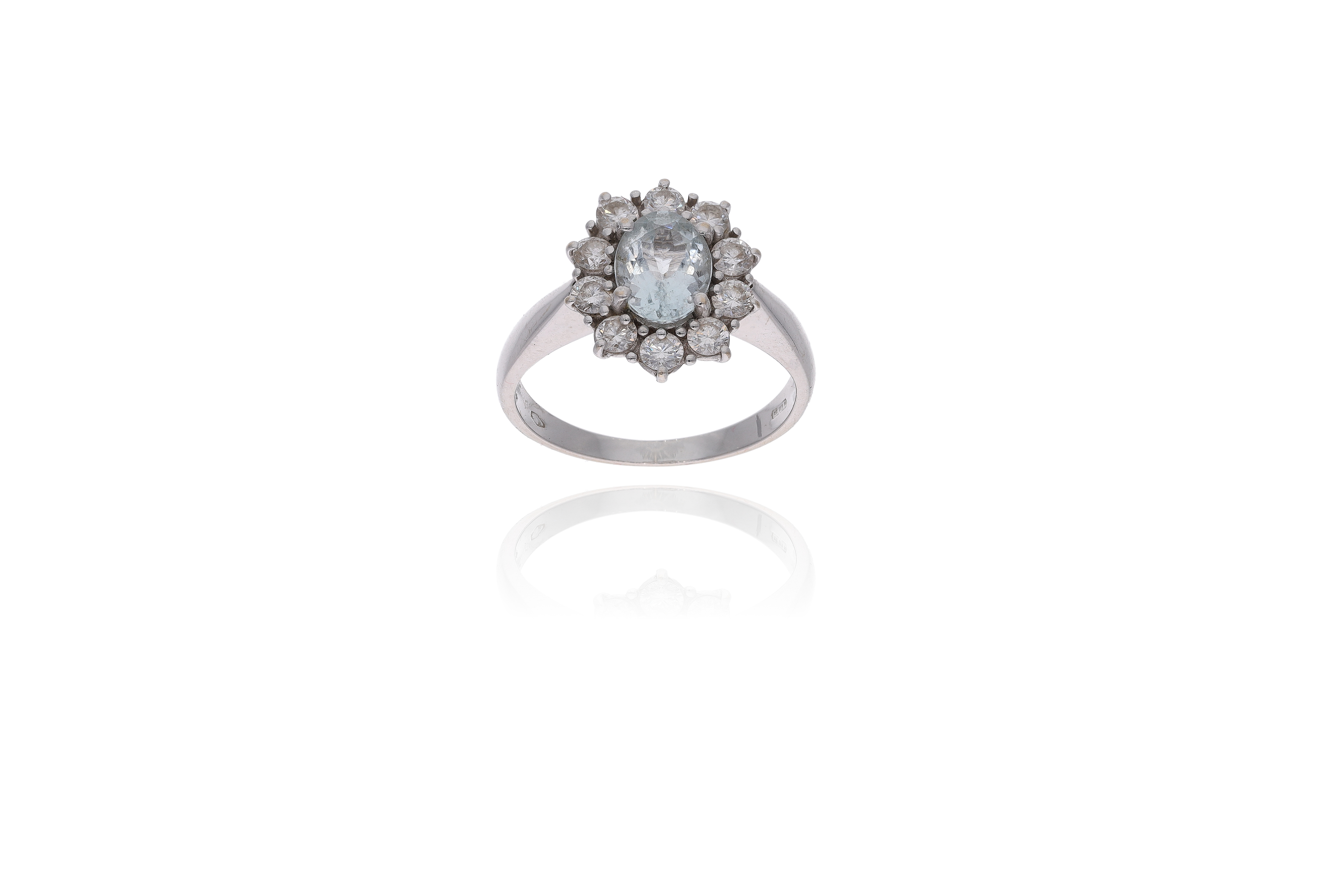 Anello con acquamarina e diamanti - Asta Preziosi