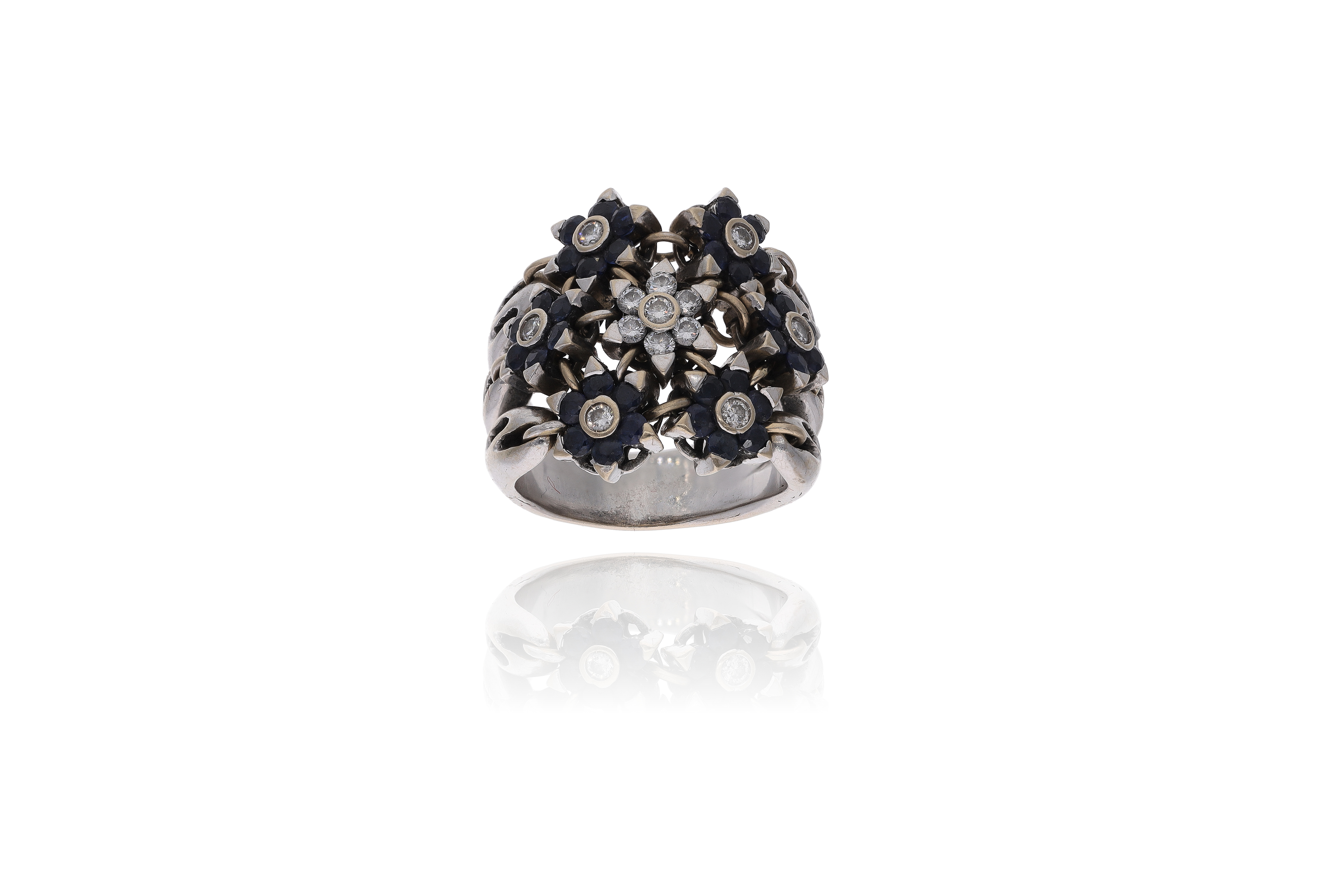 Anello con diamanti e zaffiri - Asta Preziosi