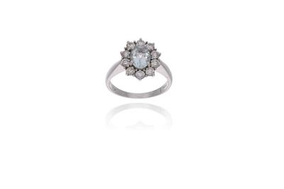 Anello con acquamarina e diamanti - Asta Preziosi Anello con acquamarina e diamanti - Asta Preziosi