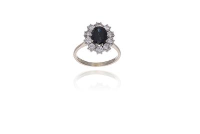 Anello con zaffiro e diamanti - Asta Preziosi