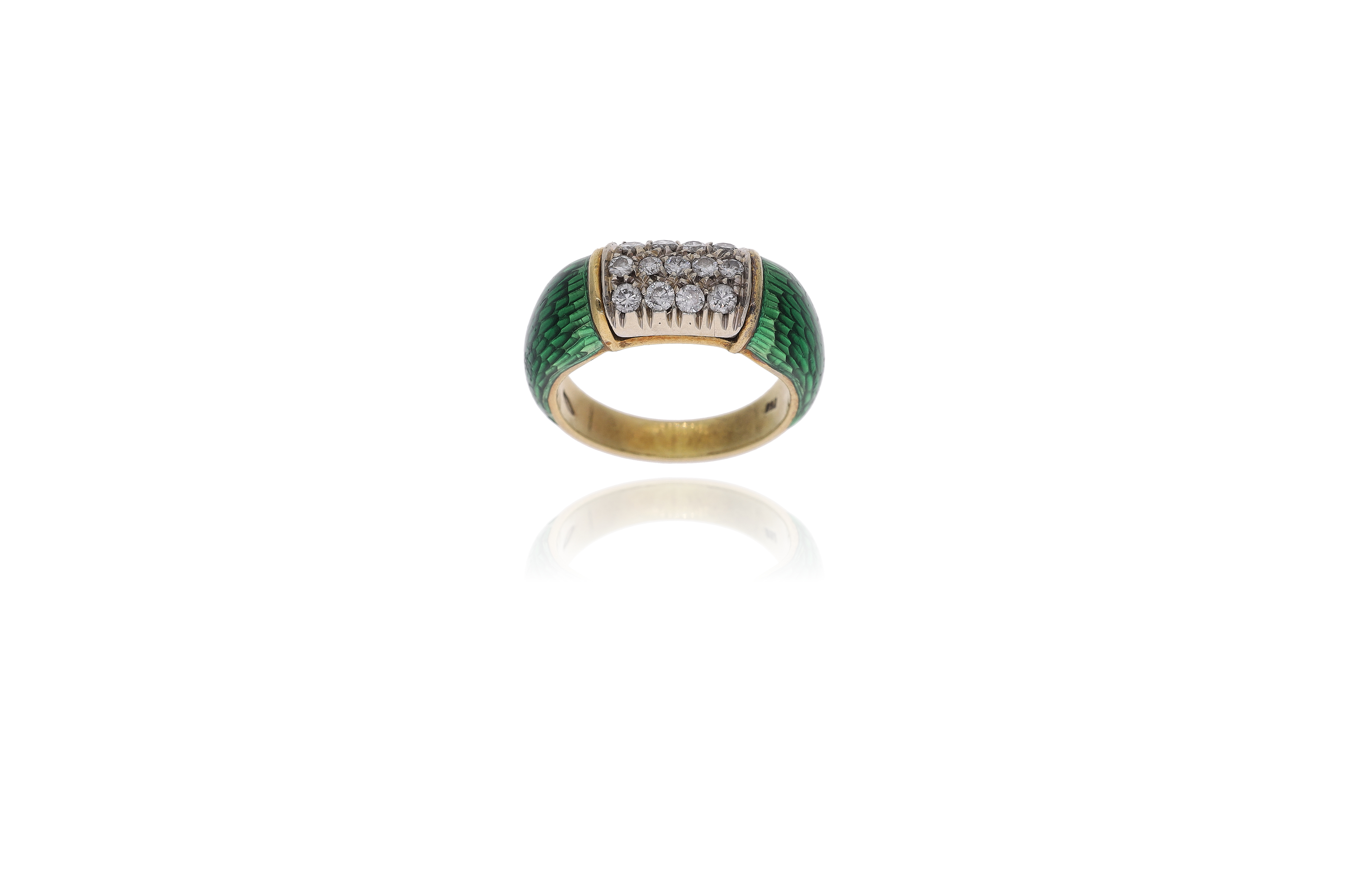 Anello con diamanti e smalto - Asta Preziosi
