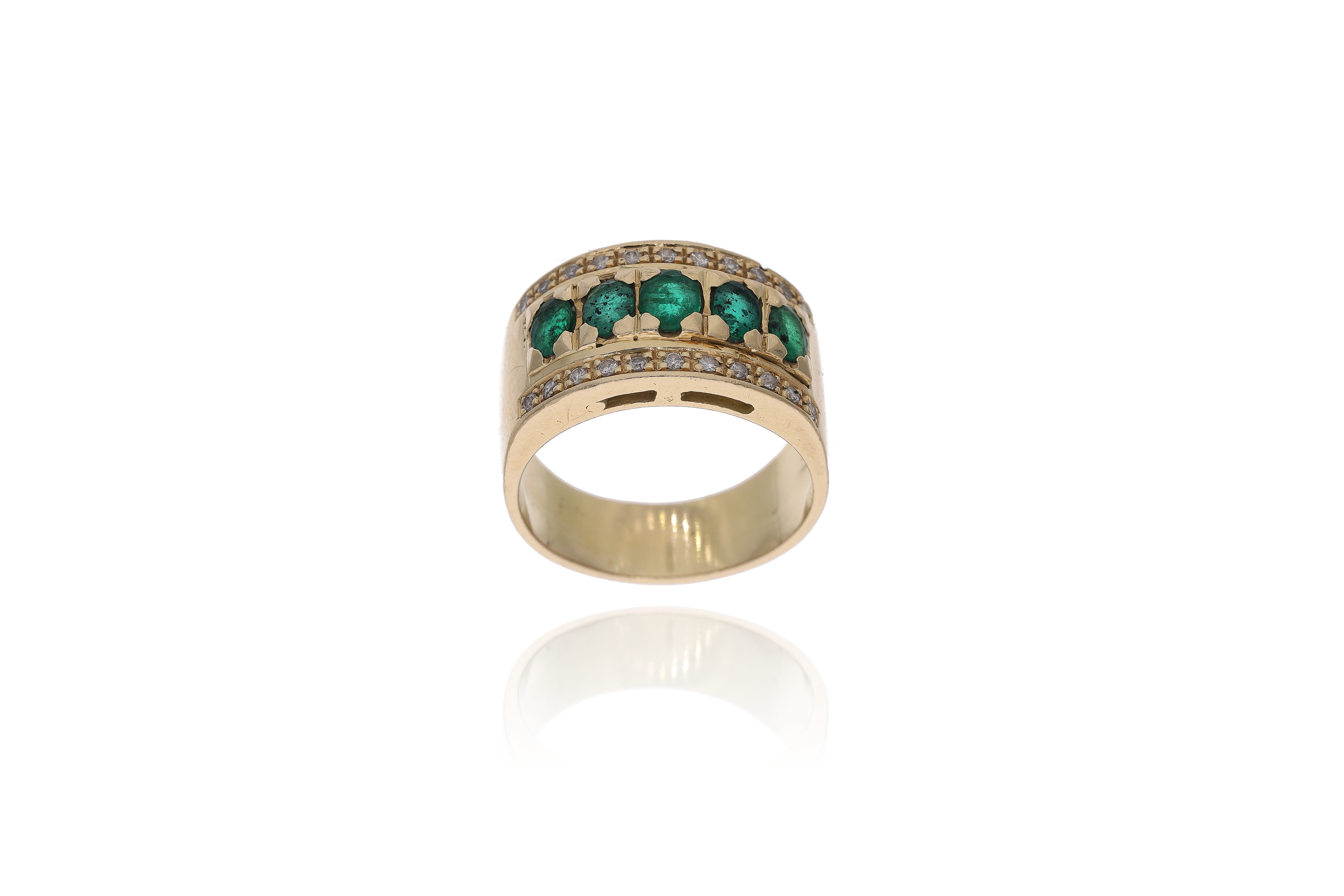 Anello con smeraldi e diamanti - Asta Preziosi