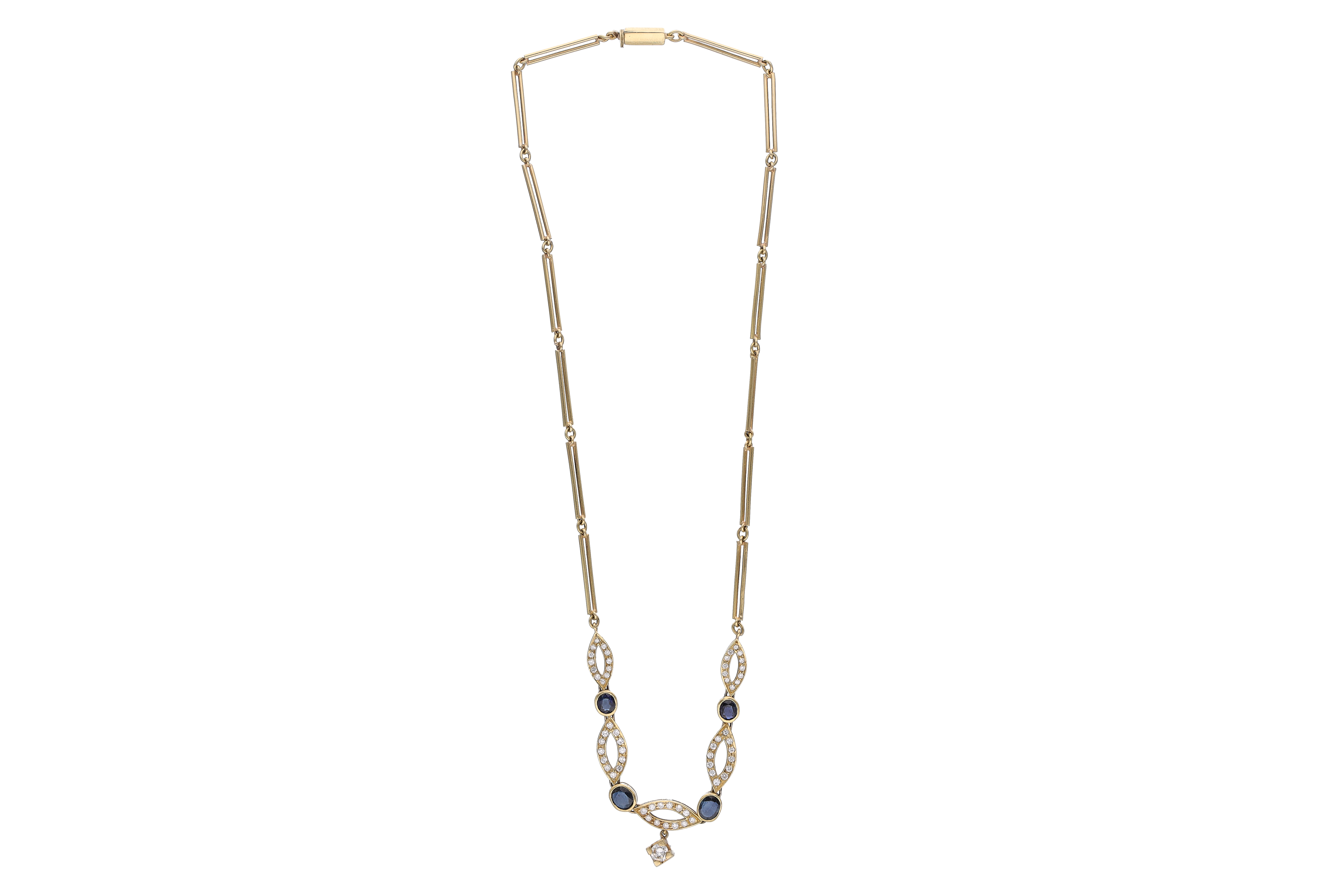 Collana con diamanti e zaffiri - Asta Preziosi