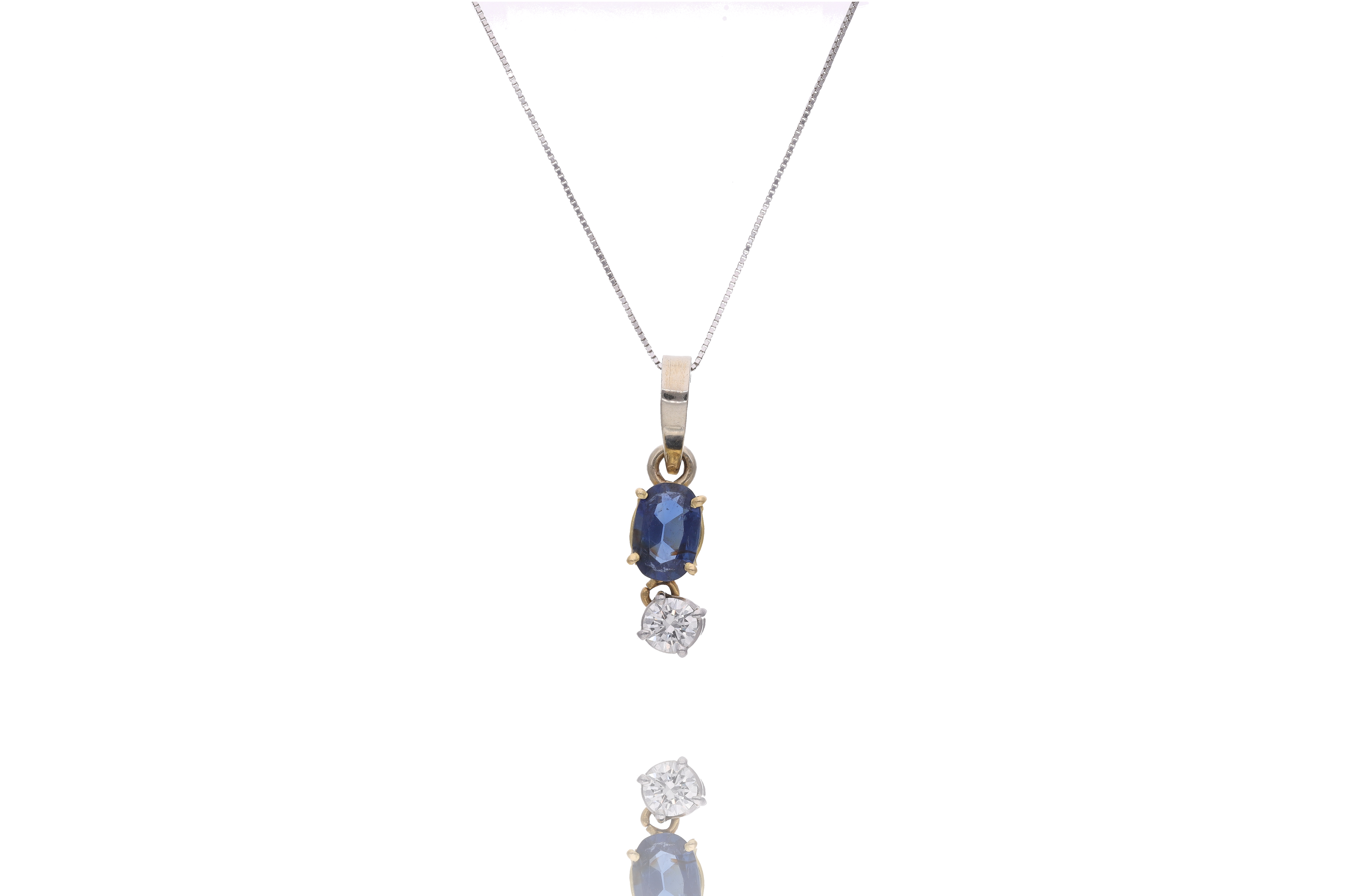 Collana con zaffiro e diamante - Asta Preziosi